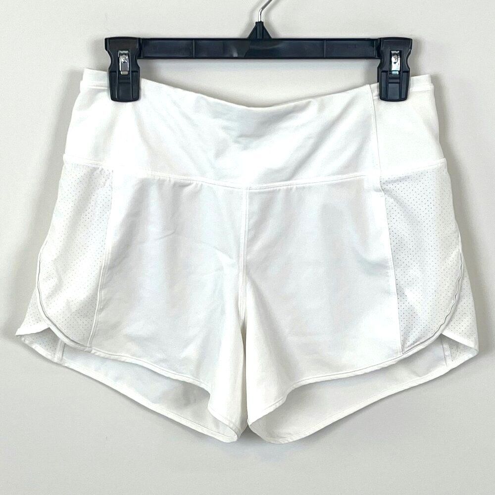 Lululemon White Real Quick Shorts Perforated Run Train Women’s W7ANVS Size 6
